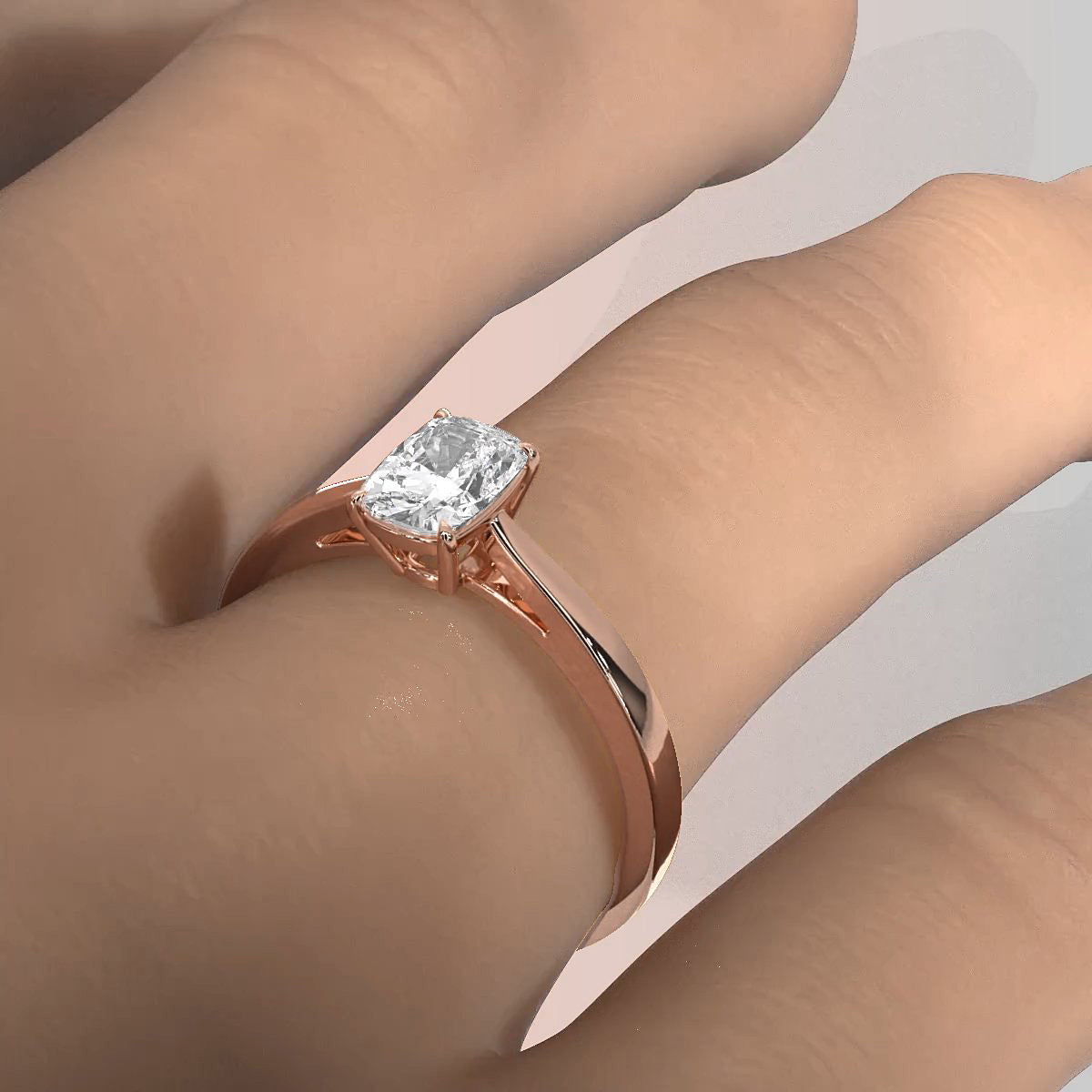 Lab Grown Diamond IGI Certified 4 Prong Solitaire Engagement Ring 4g Setting 1.00 Ctw.